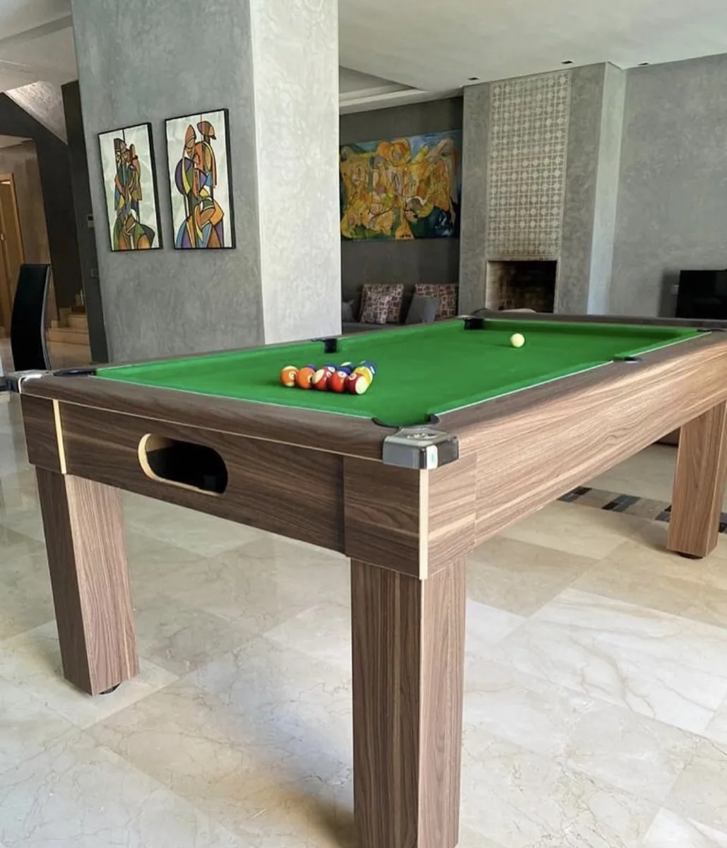 Table de billard convertible en table à manger – Bois massif de hêtre
